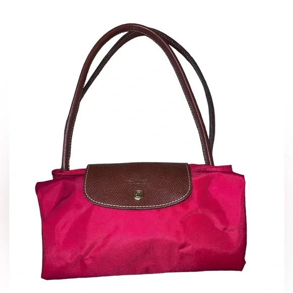 EUC Longchamp Le Pliage Long Handle Large Tote RED - Picture 12 of 13